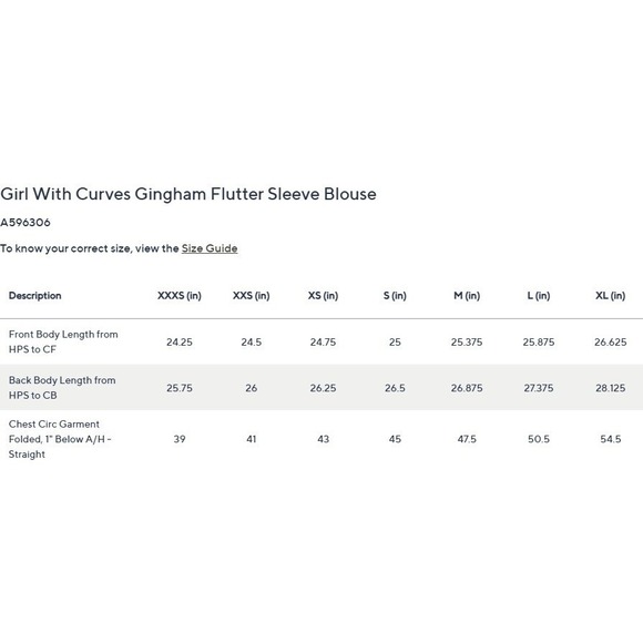 Girl With Curves Gingham Flutter Sleeve Blouse Blue White Small - Picture 3 of 3